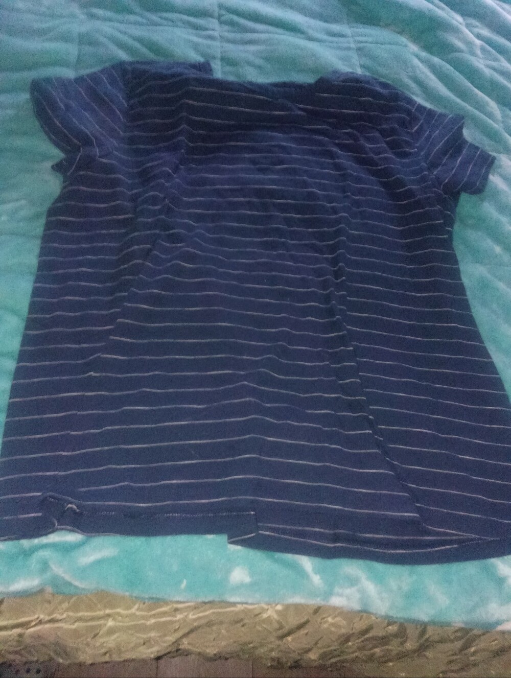 Womens Navy Blue Striped T-Shirt